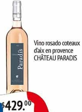 La Comer Vino rosado coteaux d'aix en provence CHÂTEAU PARADIS oferta