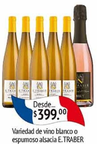 Variedad de vino blanco o espumoso alsacia E.TRABER