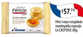 Mini crepa congelada mantequilla esponja LA CREPERIE 80g