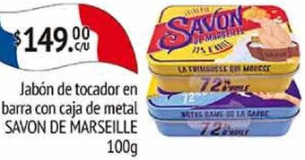La Comer Jabón de tocador en barra con caja de metal SAVON DE MARSEILLE 100g oferta