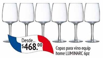 La Comer Copas para vino equip home LUMINARC 6pz oferta