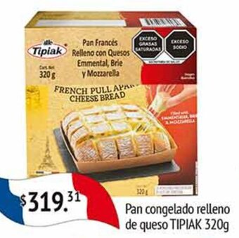 La Comer Pan congelado relleno de queso TIPIAK 320g oferta