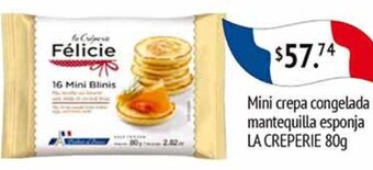 Mini crepa congelada mantequilla esponja LA CREPERIE 80g