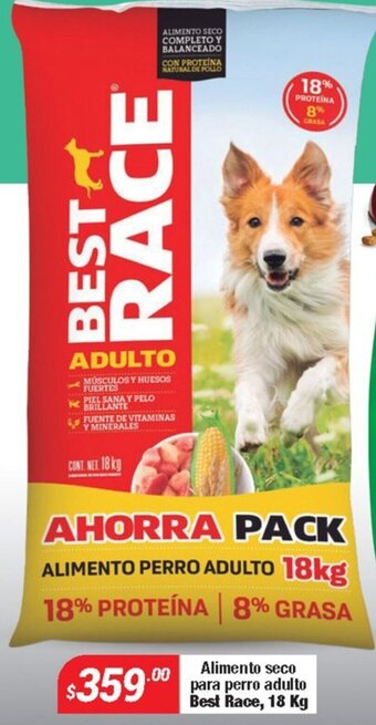 Alimento seco para perro adulto Best Race 18 Kg