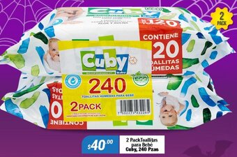 2 PackToallitas para Bebé Cuby, 240 Pzas