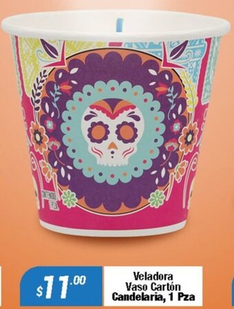 Veladora Vaso Cartón Candelaria, 1 Pza