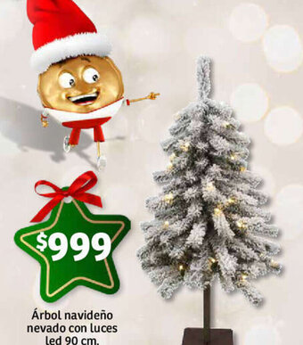 Soriana Express Árbol navideño nevado con luces led 90 cm. oferta