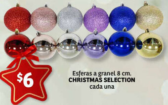 Esferas a granel 8 cm. CHRISTMAS SELECTION cada una