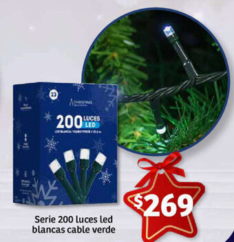 Soriana Express Serie 200 luces led blancas cable verde oferta