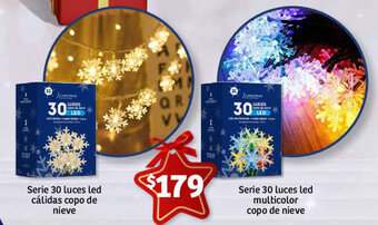 Soriana Express Serie 30 luces led cálidas copo de nieve oferta