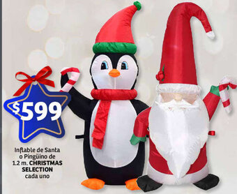 Inflable de Santa o Pingüino de 1.2 m. CHRISTMAS SELECTION cada uno