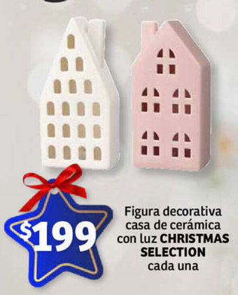Figura decorativa casa de cerámica con luz CHRISTMAS SELECTION cada una