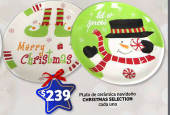 Soriana Express Plato de cerámica navideño CHRISTMAS SELECTION cada uno oferta