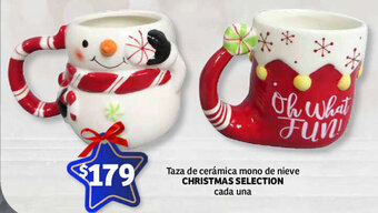 Taza de cerámica mono de nieve CHRISTMAS SELECTION