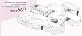 Fresko Variedad de contenedor de acrilico para almacenar GOLDEN HILLS oferta