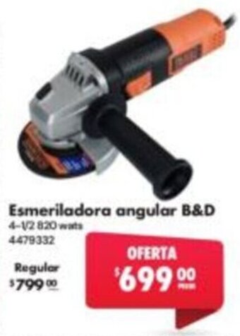 Esmeriladora angular B&D 4-V2 820 wats