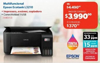 Ofix Multifuncional Epson Ecotank L3210 oferta