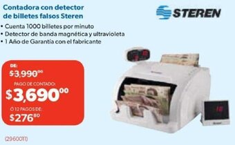 Contadora con detector de billetes falsos Steren