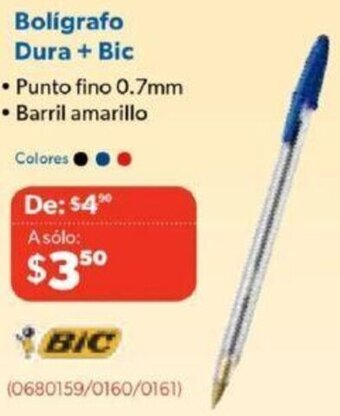 Bolígrafo Dura + Bic