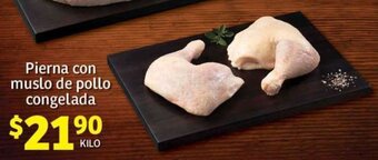 Soriana Híper Pierna con muslo de pollo congelada, kilo oferta