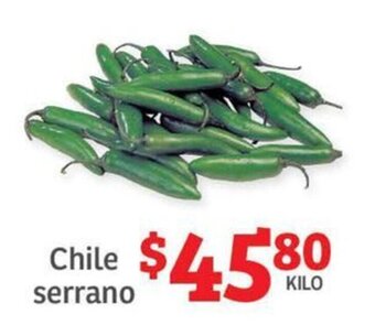 Soriana Híper Chile serrano, kilo oferta