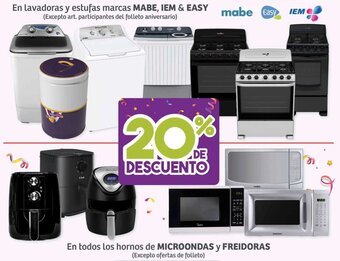 Soriana Híper En lavadoras y estufas marcas MABE, IEM & EASY (Excepto art. participantes del folleto aniversario) oferta