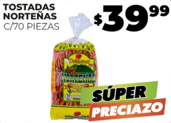 TOSTADAS NORTEÑAS C/70 PIEZAS
