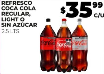 Merco REFRESCO COCA-COLA REGULAR, LIGHT O SIN AZÚCAR 2.5 LTS oferta