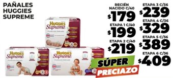 Merco PAÑALES HUGGIES SUPREME RECIÉN NACIDO C/40 oferta
