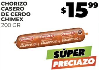 Merco CHORIZO CASERO DE CERDO CHIMEX 200 GR oferta
