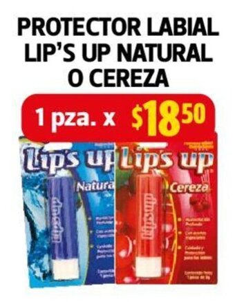 Farmacias Guadalajara PROTECTOR LABIAL LIP'S UP NATURAL O CEREZA oferta