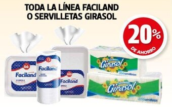 Farmacias Guadalajara TODA LA LÍNEA FACILAND O SERVILLETAS GIRASOL oferta