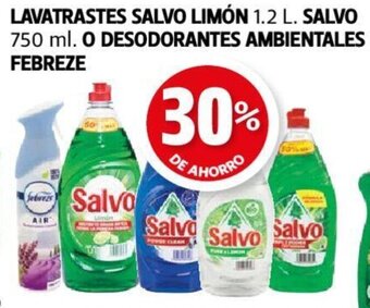 Farmacias Guadalajara LAVATRASTES SALVO LIMÓN 1.2 L. SALVO 750 ml. O DESODORANTES AMBIENTALES FEBREZE oferta