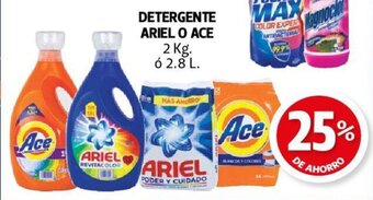 Farmacias Guadalajara DETERGENTE ARIEL O ACE 2kg o 2.8L oferta