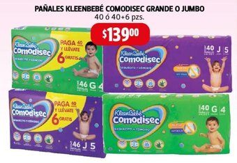 Farmacias Guadalajara PAÑALES KLEENBEBÉ COMODISEC GRANDE O JUMBO 40 o 40+6 pzs. oferta