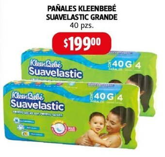Farmacias Guadalajara PAÑALES KLEENBEBÉ SUAVELASTIC GRANDE 40 pzs. oferta