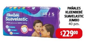 Farmacias Guadalajara PAÑALES KLEENBEBÉ SUAVELASTIC JUMBO 40 pzs. oferta