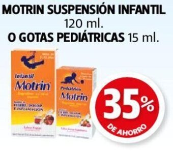 Farmacias Guadalajara MOTRIN SUSPENSIÓN INFANTIL O GOTAS PEDIÁTRICAS 15 ml. oferta