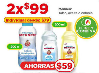 Bodega Aurrerá Mennen Talco 200 g , aceite o colonia 200 ml x 2 oferta