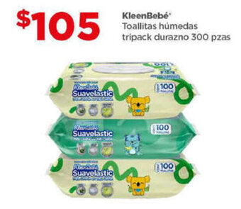Bodega Aurrerá KleenBebé Toallitas húmedas tripack durazno 300 pzas oferta
