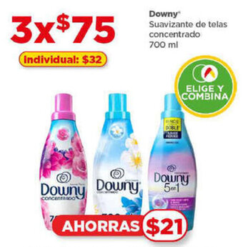 Bodega Aurrerá Downy Suavizante de telas concentrado 700 ml x 3 oferta