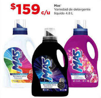 Bodega Aurrerá Mas Variedad de detergente c/u liquido 4.8 L oferta