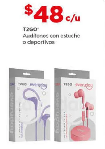 T2GO Audifonos con estuche o deportivos