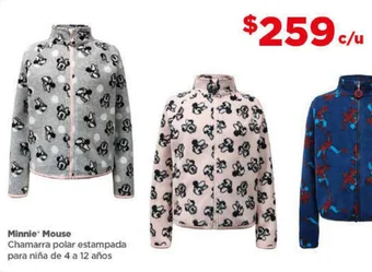 Minnie Mouse Chamarra polar estampada para niña de 4 a 12 años