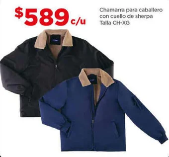 Chamarra para caballero con cuello de sherpa Talla CH-XG