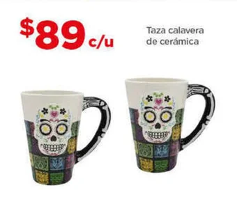 Bodega Aurrerá Taza calavera de cerámica oferta