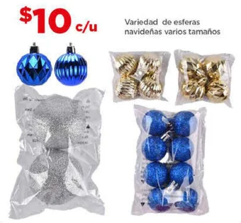 Bodega Aurrerá Variedad de esferas navideñas varios tamaños oferta