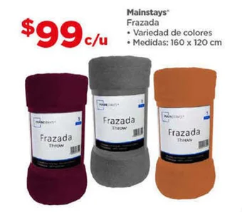 Bodega Aurrerá Mainstays Frazada Variedad de colores Medidas: 160 x 120 cm oferta