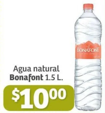 Soriana Híper Agua natural Bonafont 1.5 L. oferta