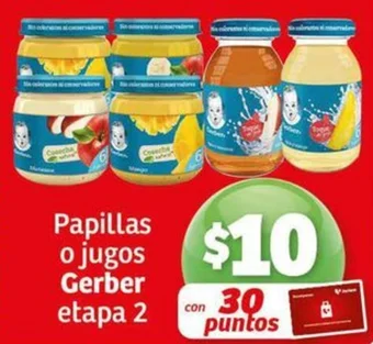 Soriana Híper Papillas o jugos Gerber etapa 2 oferta